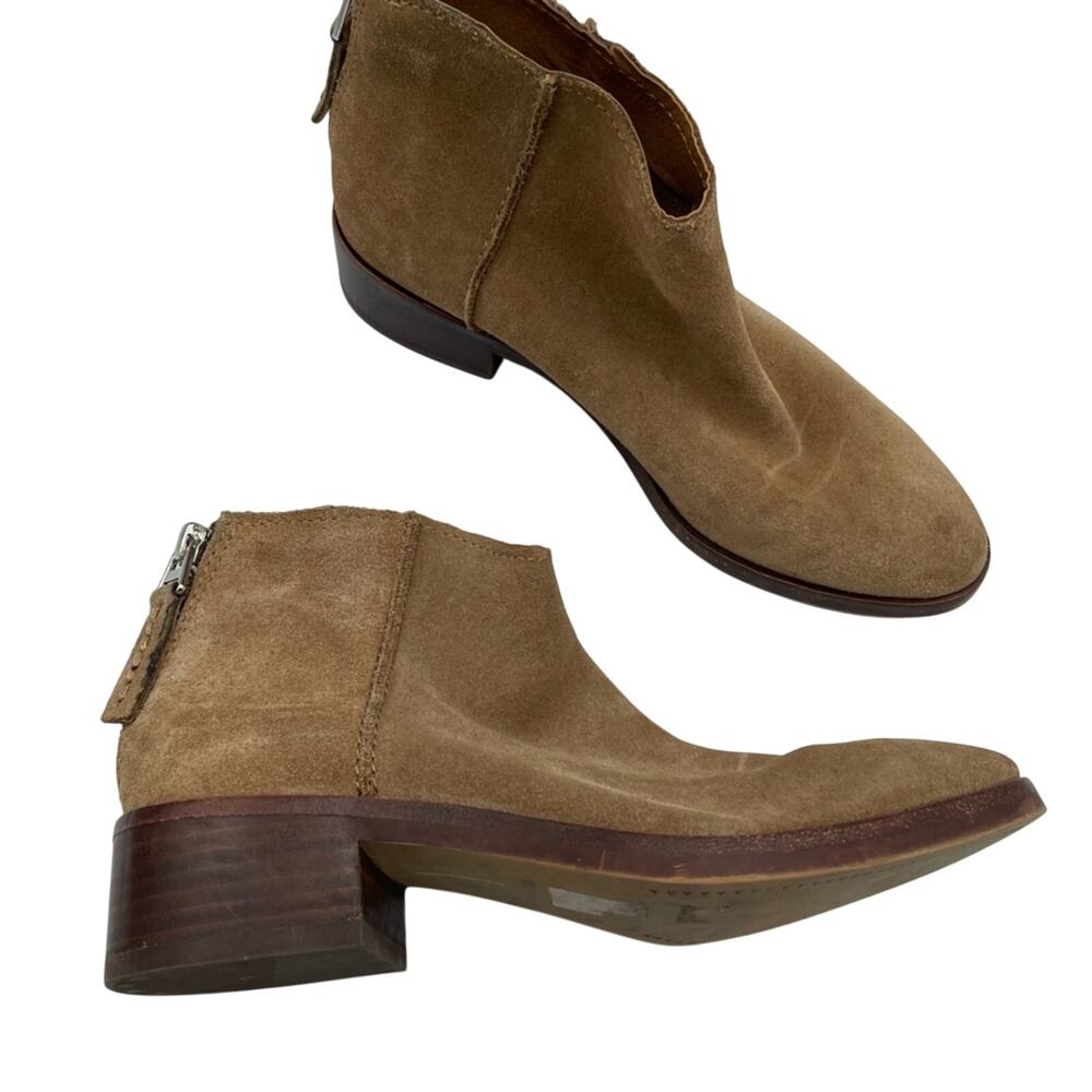 Dolce Vita Tan Suede Leather Ankle Boots 6.5 Western Cowboy Booties Fall Casual